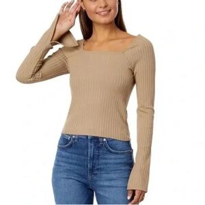 Madewell NWT Rib Square Neck Top